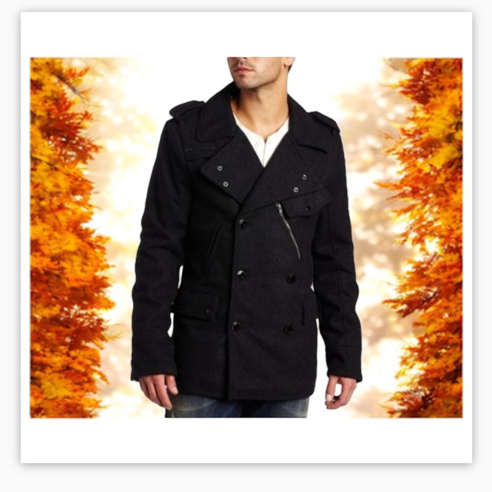 Jack&Jones Romeo WoolCoat -fully lined -detail!-heavy-pockets-EUC-Sz L 😍… - Picture 5 of 15